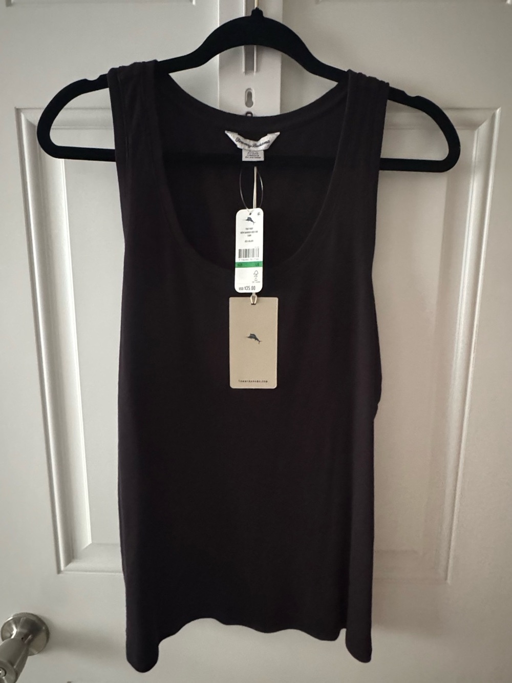 Tommy Bahama Ribbed Tank Top Black Size Large NWT